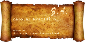 Zabolai Arszlán névjegykártya